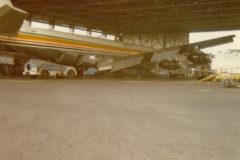 Simbair 707 in Nairobi hangar - photo by Bob Cooper