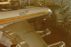 Simbair 707 in Nairobi hangar - photo by Bob Cooper