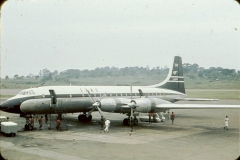 G-AOVO - another 312 series at Entebbe. Note very little was done to paint into EAA colours. Basically the “BO” was overwritten with “EA” and an EAA Lion stuck to the tail!