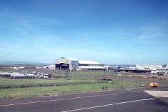 EAA Embakasi base viewed from B747 cockpit on NBO apron. (Jan. 1972)