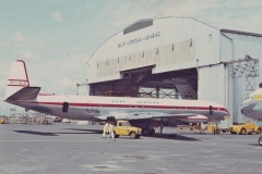The leased Dan Air Comet 5Y-ALD (ex G-APDK) in hybrid EAA/Dan air colours in early 1970