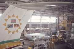 Busy Hangar in Jan 1975 (3)  DC3 on overhaul from SVC10 tail dock.