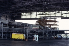 Inside hangar – SVC10 on check (top of tail dock was a good place to rest!) (1974)