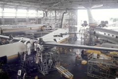 Busy Hangar in Jan 1975 (1) F27, DC9, DC3, SVC10.