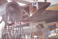Showing the damage to 5Y-ADA after the hangar slip.
