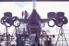 Busy Hangar in Jan 1975 (4) 5Y-ADA with 4 Conway engines removed - undergoing repair for fuselage damage – see “Stories” page for a writeup of this incident.