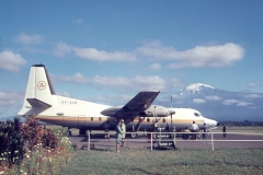 5Y-AAB pictured at Moshi, Tanzania with Mt Kilimanjaro in the background.           Picture by Tony Russell