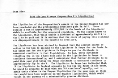 A letter from Touche Ross & Co dated 1st February 1982 finalising the  liquidation of EAA.    (courtesy of David Hunter)