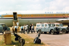 5H-MOG soon after arriving back to Filton from Nairobi on 3rd August 1977. This was the last SVC-10 to return after EAA was dissolved. Piloted by Captain Arthur Ricketts who also supplied the photos.